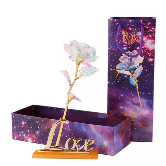 Artificial Flowers 24k Gold Rose with Box New Year Valentine Day Gift/Present