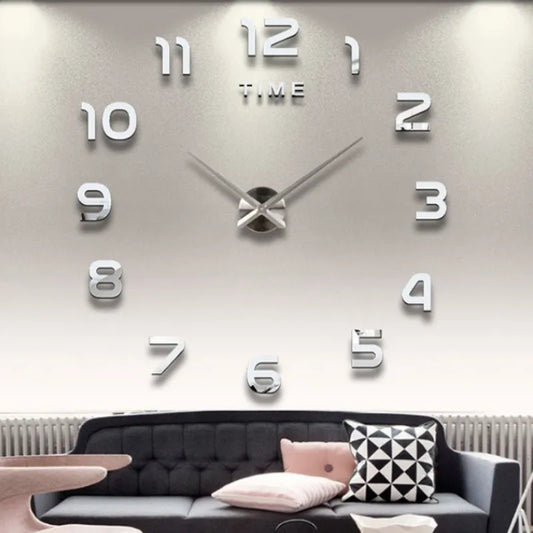 Modern Design Large Wall Clock 3D DIY Quartz Clocks For Living Room Home Decor